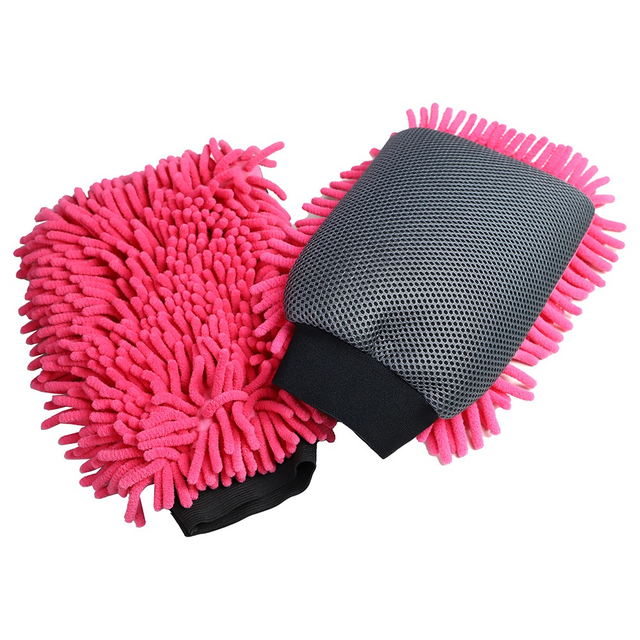 Plys Microfiber chenille bilreng&oslash;ringshandsker til bilvask